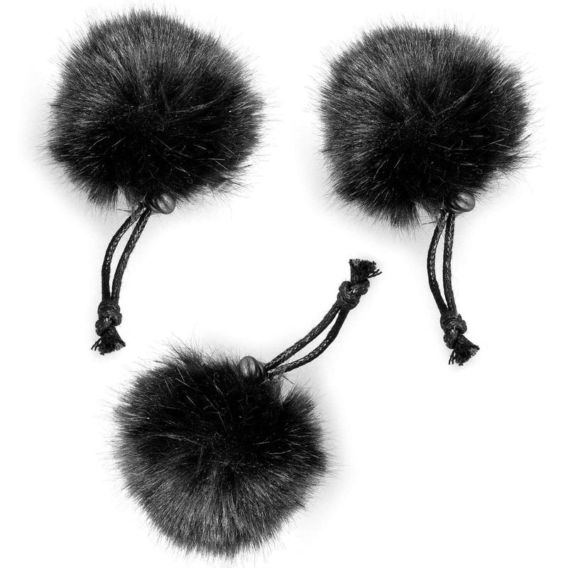 comica Pack of 3 Fur Windscreen for Microphone, Mini Microphone Fur Microphone Windscreen Muff, Wind & Pop Filter for Lavalier Microphone/VideoMic/Mobile Phone Microphone (Black) - Image 5